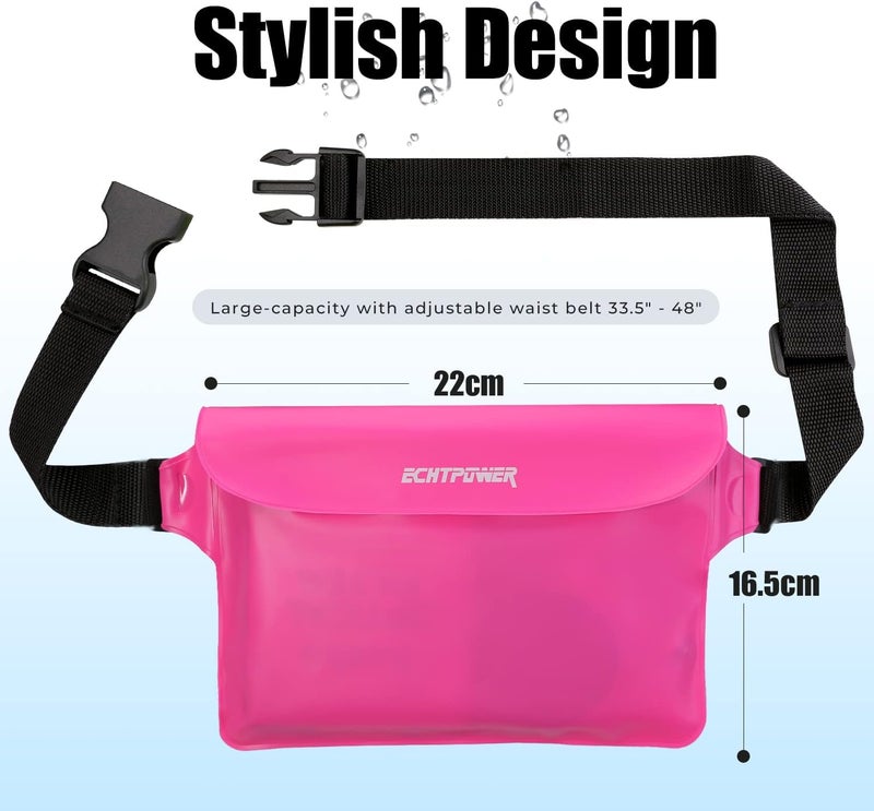 ECHTPower Store 2-Pack Waterproof Pouch Bag, Waterproof Fanny Pack, Waterproof Dry Bag with Adjustable Waist Strap for Beach Swimming Kayaking Floating Boating - Image 5